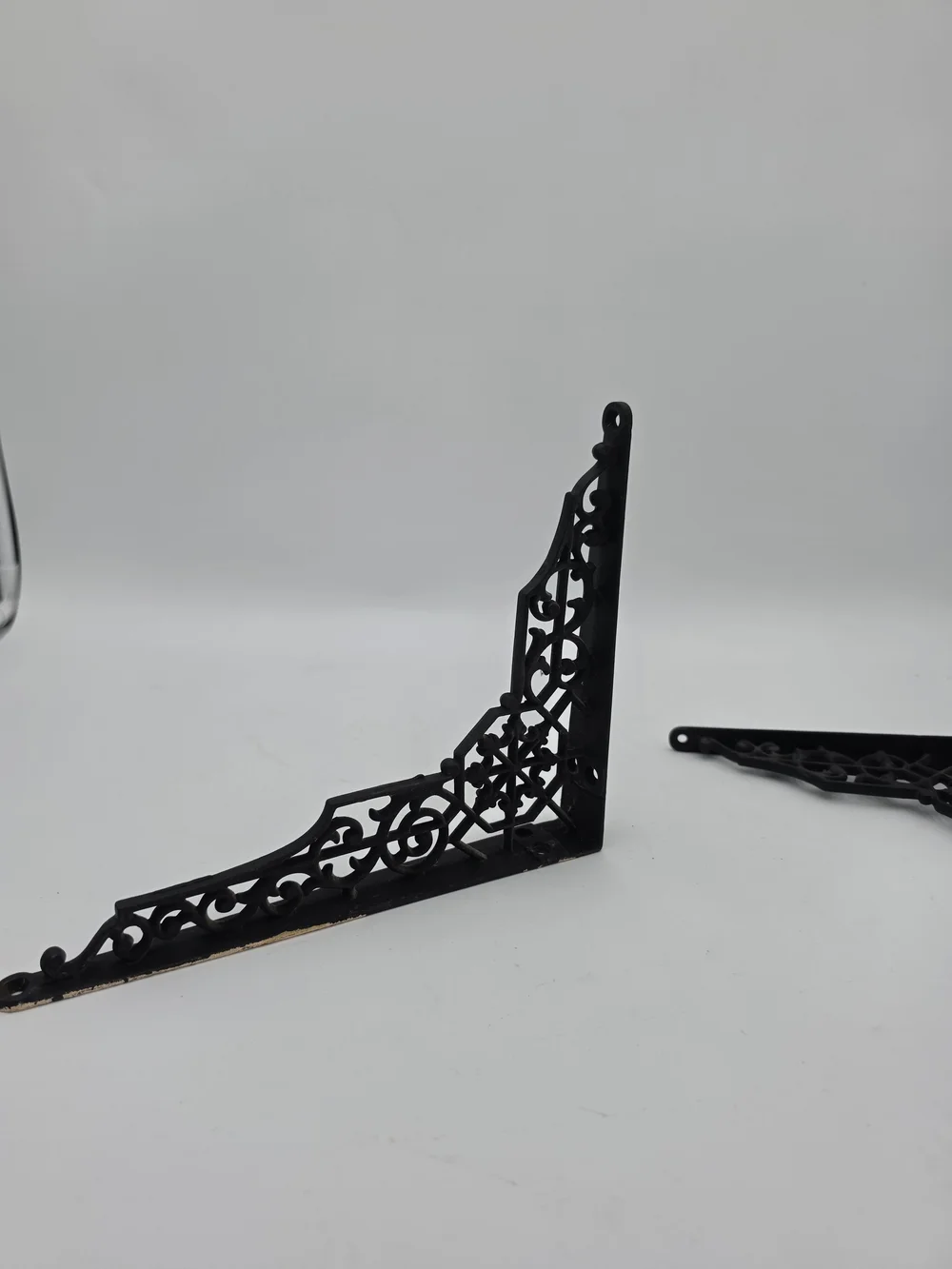 Ornate Black Metal Shelf Brackets – Set of 2